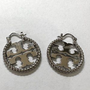 Tori Burch Rope Logo Hoop Earrings